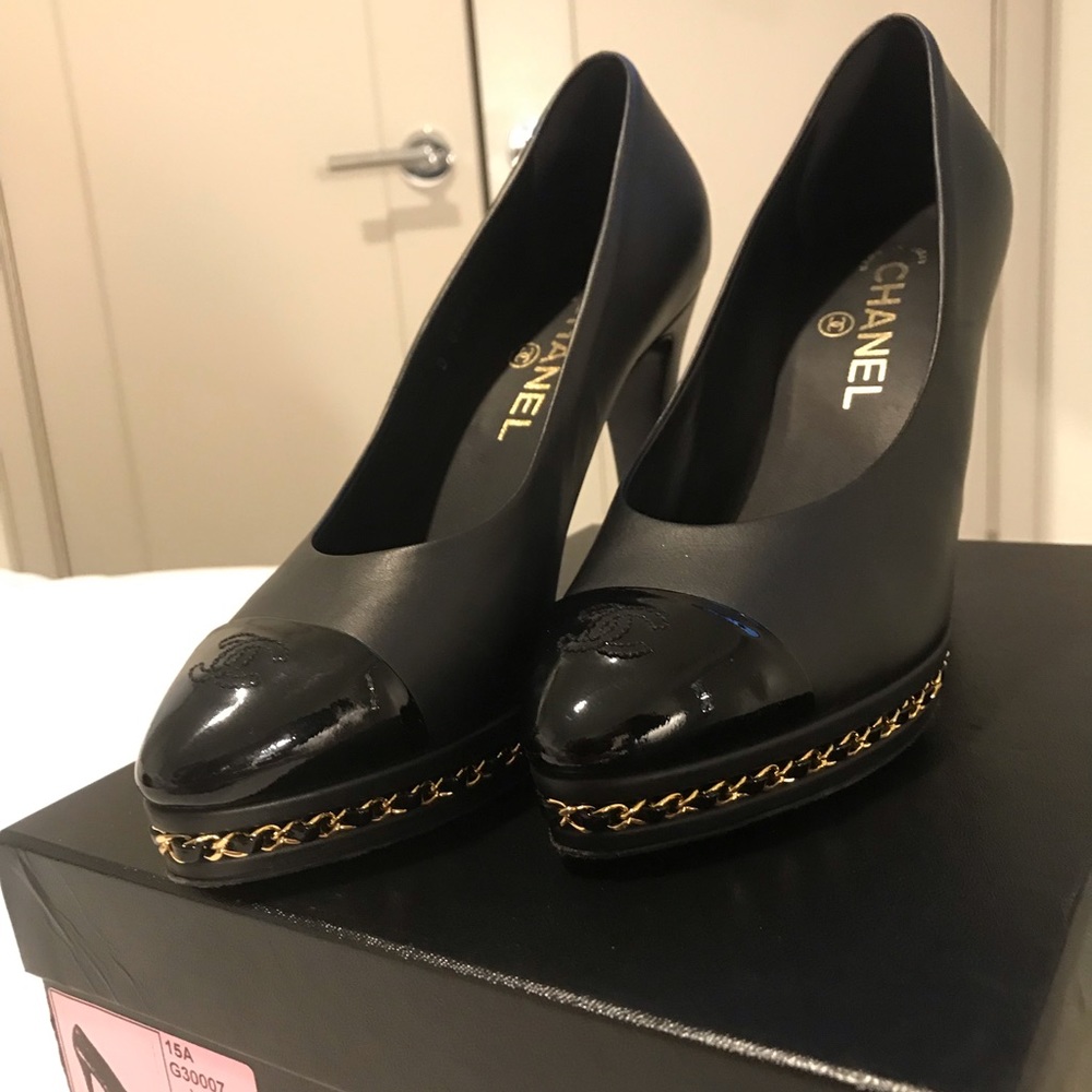Classic Chanel with Gold Chain Pumps